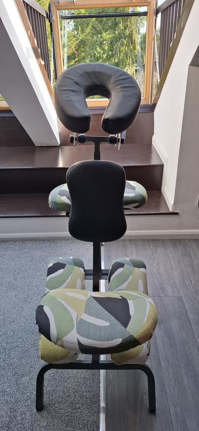 Massage chair with a full set of covers fitted